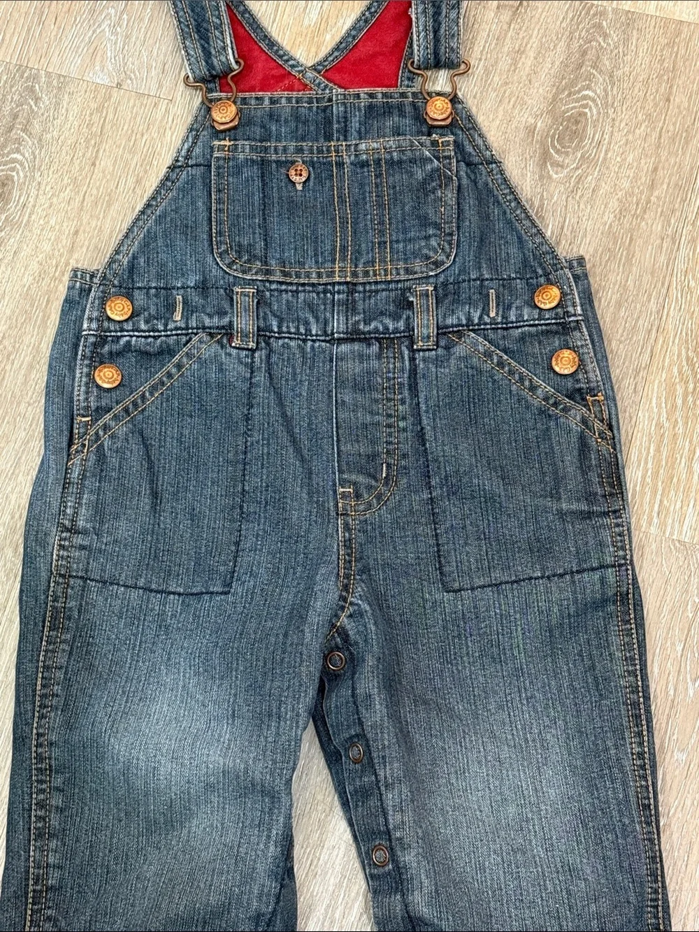 Vintage babyGap Baby Boy Fully Lined Denim Overalls 6-12 Months